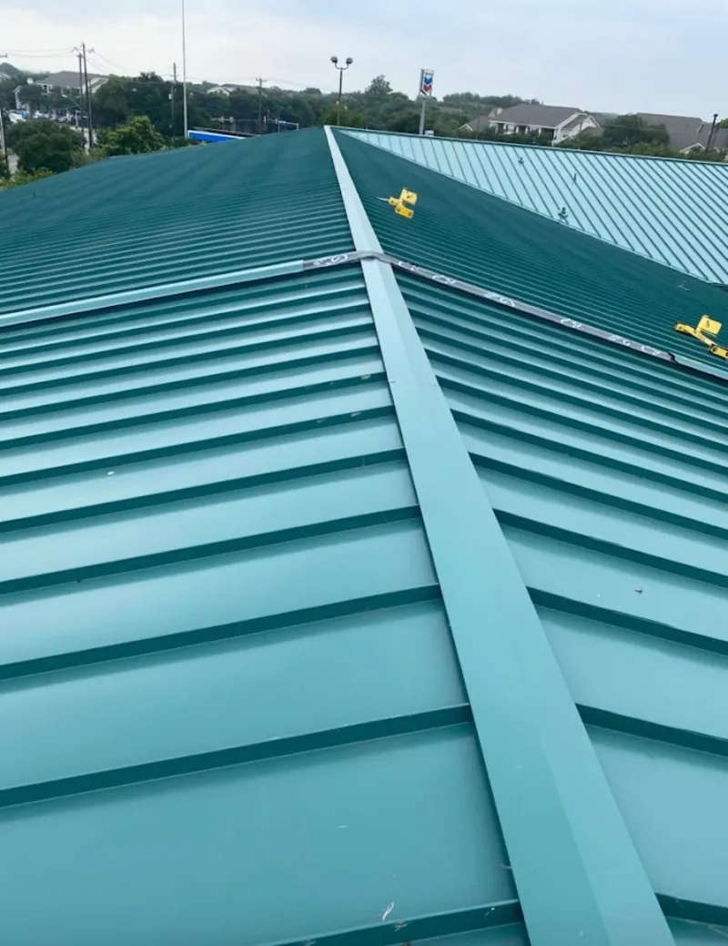 Green commercial metal roof ridge and valley for Metal Roof Repair in Boiling Springs